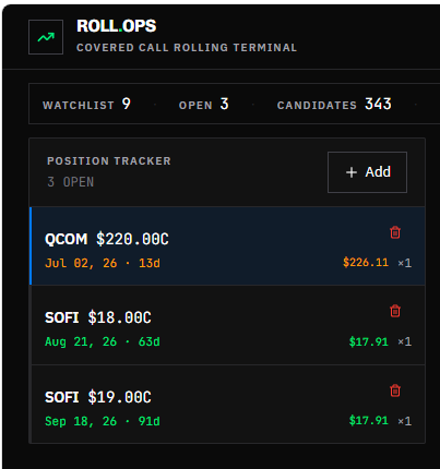 1 — Open the Position Tracker and click + Add